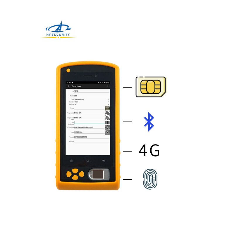 HFSecurity FP05 â ڵ 4G WIFI ߰  ð ⼮ ĳ NFC ޴  Pos 